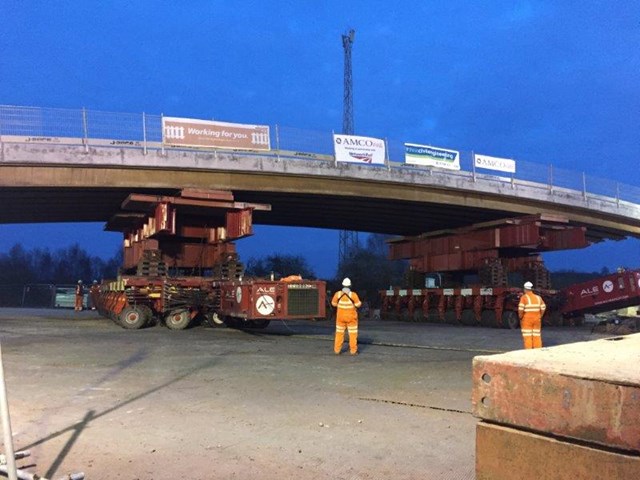 Time-lapse footage shows replacement of 116-year-old Derbyshire bridge: Awsworth bridge installation