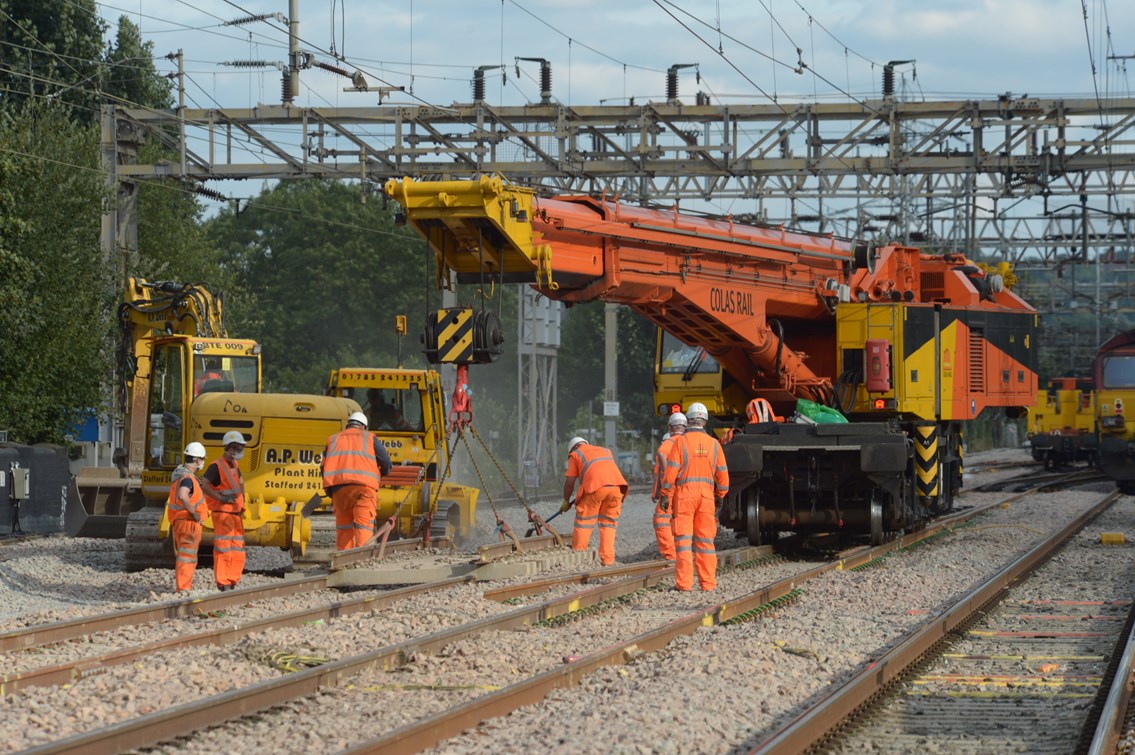West Coast main line reopens after August closures help to build a better railway: Work at Watford  - August 2014