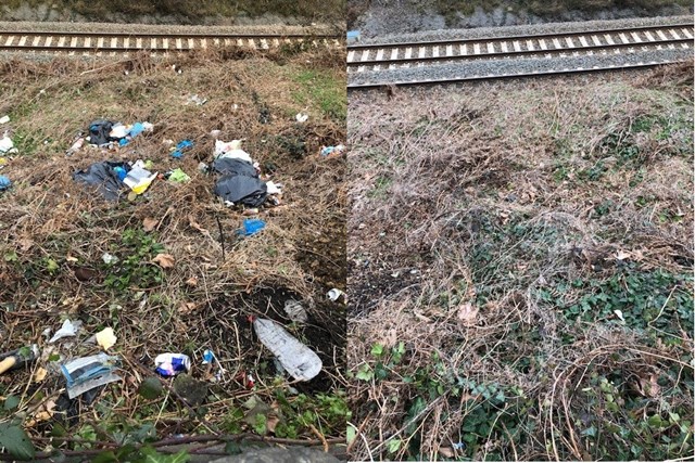 Spring clean on track - Network Rail completes tidy up of railway in Sheffield: Meadowhall before and after 1