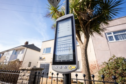 New digital screen at the living bus shelter