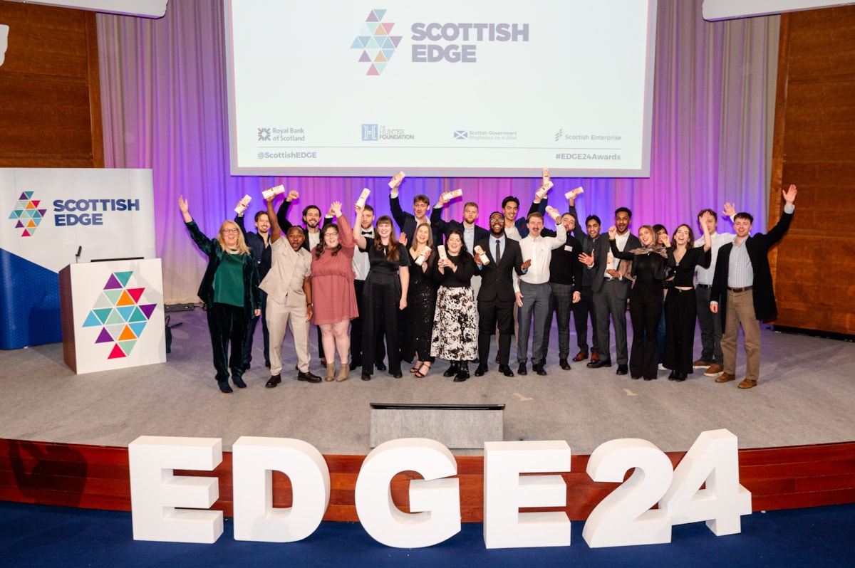 Young EDGE Winners with Leah Pape (Scottish Enterprise)