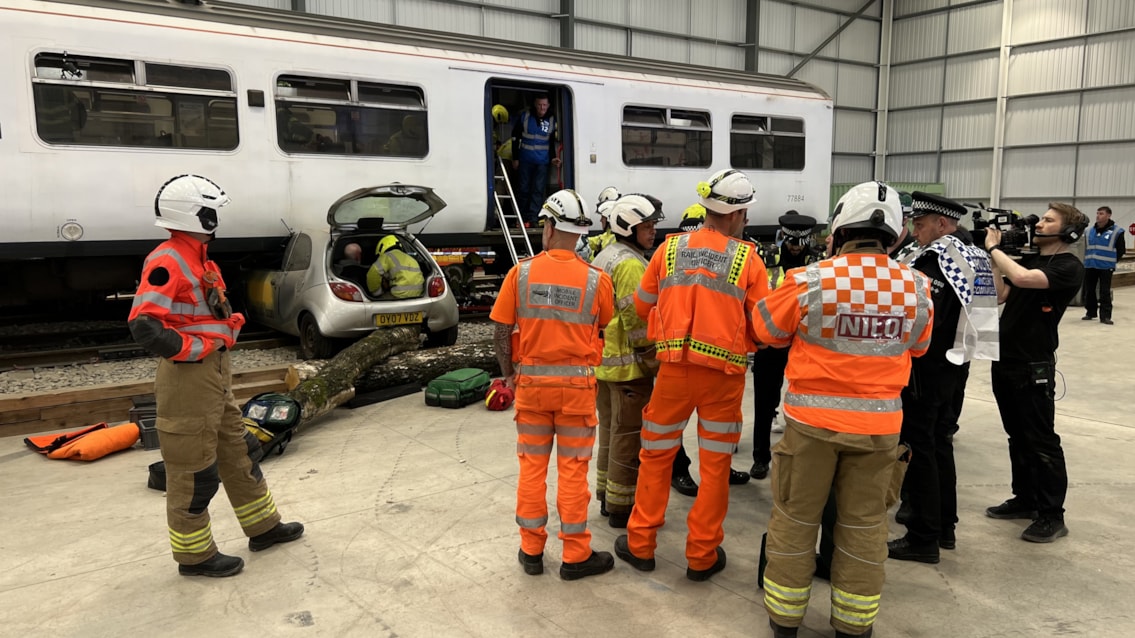 World class railway emergency training centre opens in the West Midlands: Multi-agency incident training scenario at Birmingham Rail Resilience Hub