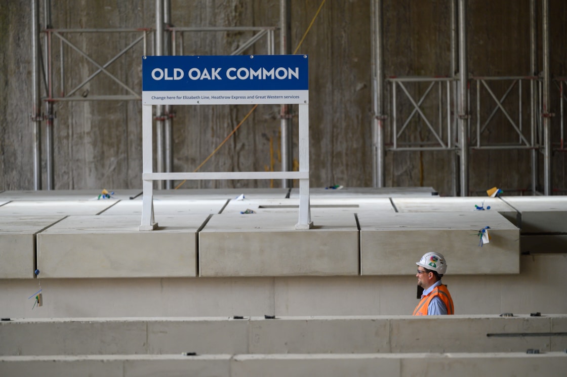 First platforms installed at HS2's Old Oak Common station for HS2 trains - May 2025-3