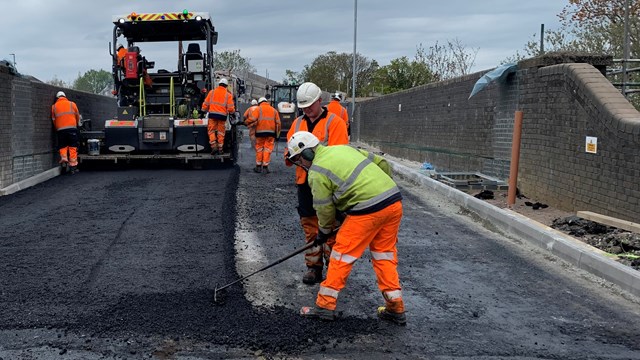 One of the last jobs was resurfacing the road