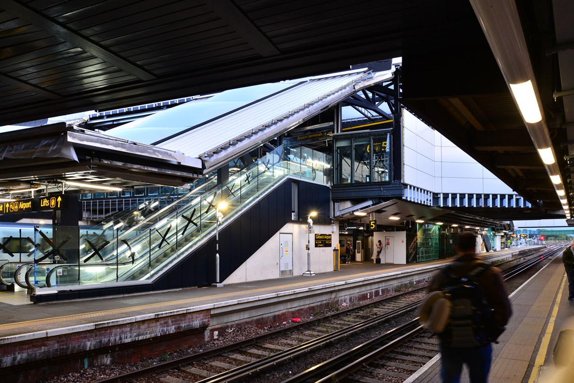 The upgraded Gatwick Airport station opened to passengers on the morning of 21 November 2023 9