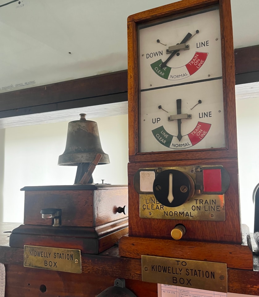 Kidwelly box old signalling components