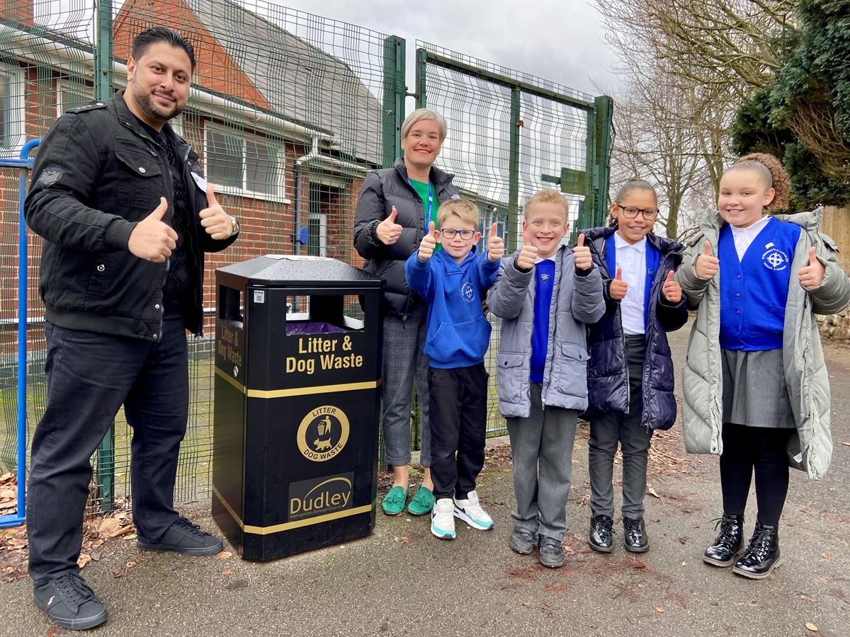 school litter bin