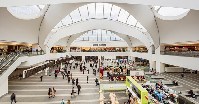 Birmingham New Street and Grand Central - shot from above