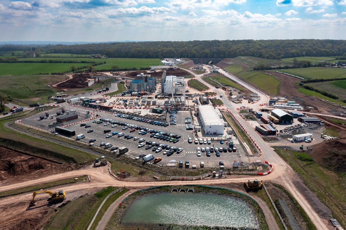 An aerial view of the Long Itchington Wood Tunnel site.