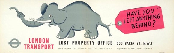 Poster; Have you left anything behind by P Gates, 1951 (C) TfL from London Transport Museum's collection
