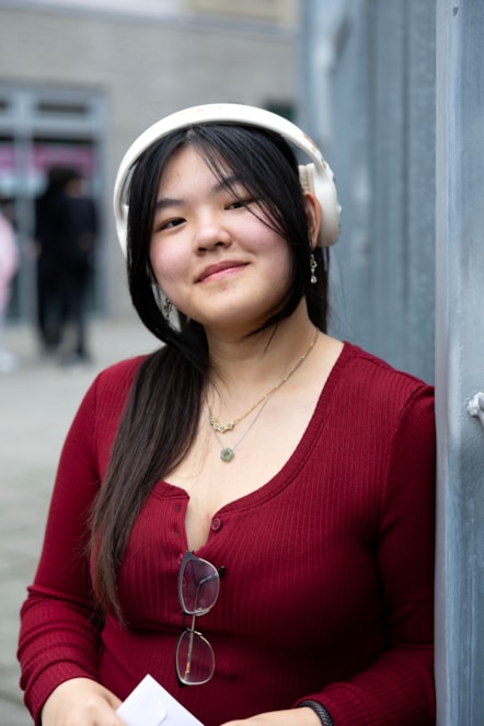 Capital City College Group student Keightly celebrates her results outside the Angel campus
