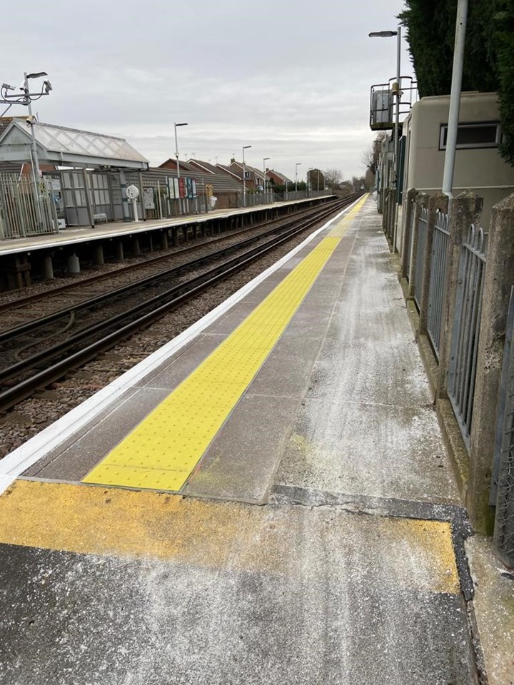 Refurbished platform at Southbourne