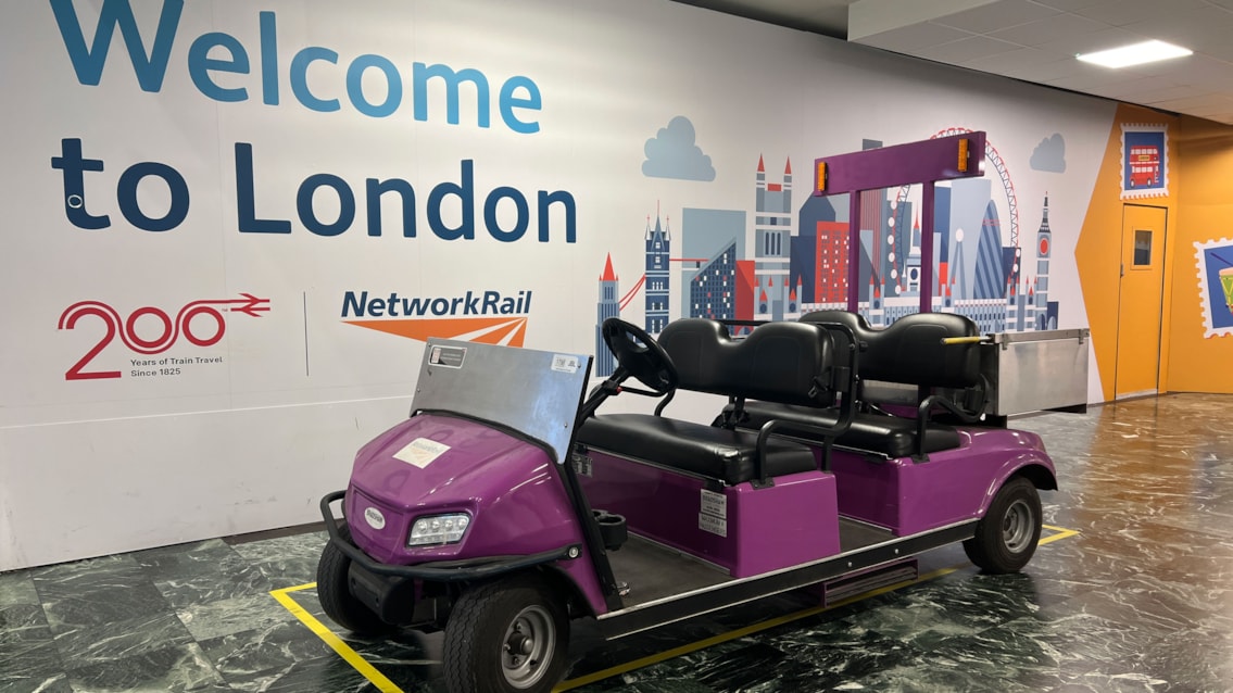 Euston station assistance buggy