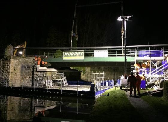 Burnley canal bridge night 2