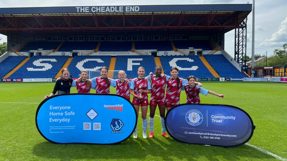 Stockport School celebrate their tournament win
