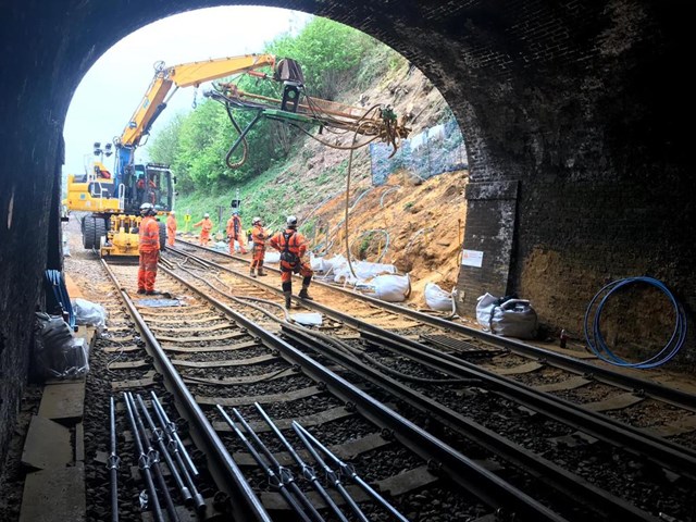 Work in St Catherine's Tunnel, near Guildford