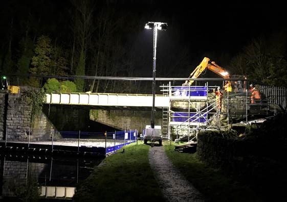 Burnley canal bridge night-2