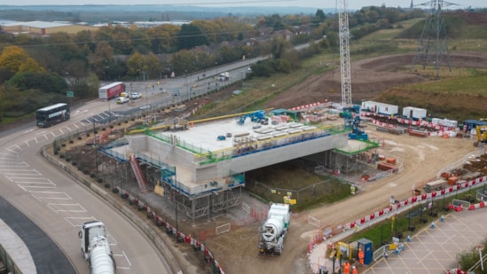 Over half of the concrete needed for HS2’s West Midlands structures has been poured: Chattle Hill at Delta Junction