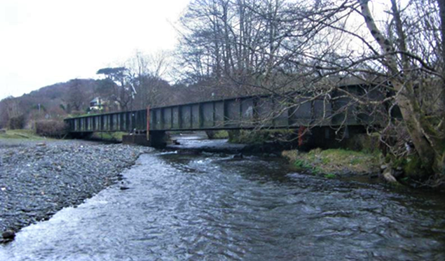 Wales railway first: Work begins to lift bridge out of river flood zone: Black Bridge photo