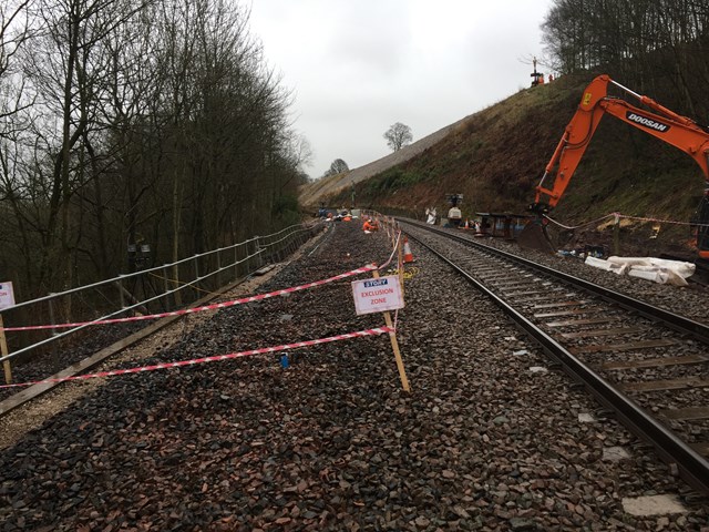 track bed subsided 1.5 metres after the Eden Brows embankment began moving