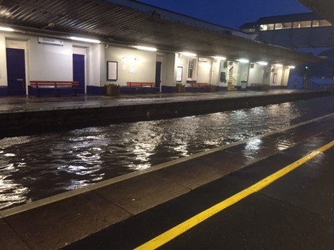 Dawlish station morning of 2 March 2018