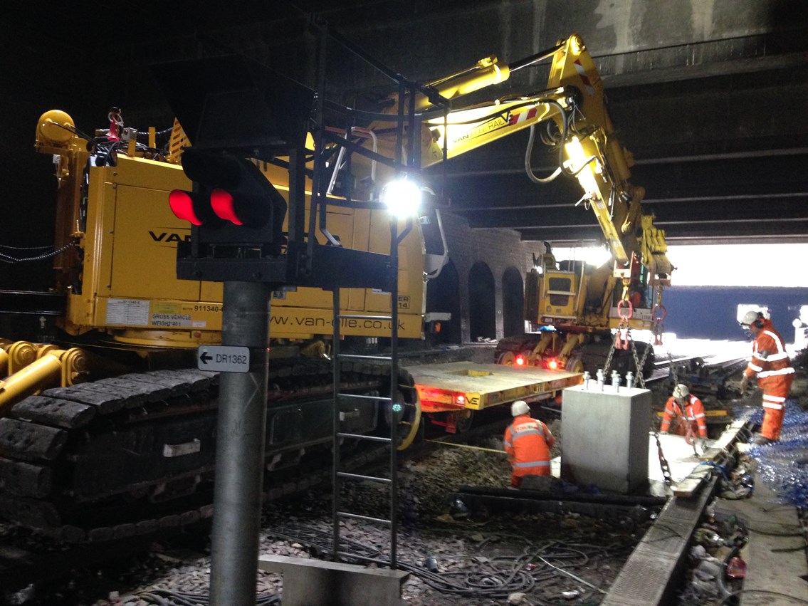 Electrification work on the Chase line between Walsall and Rugeley Trent Valley