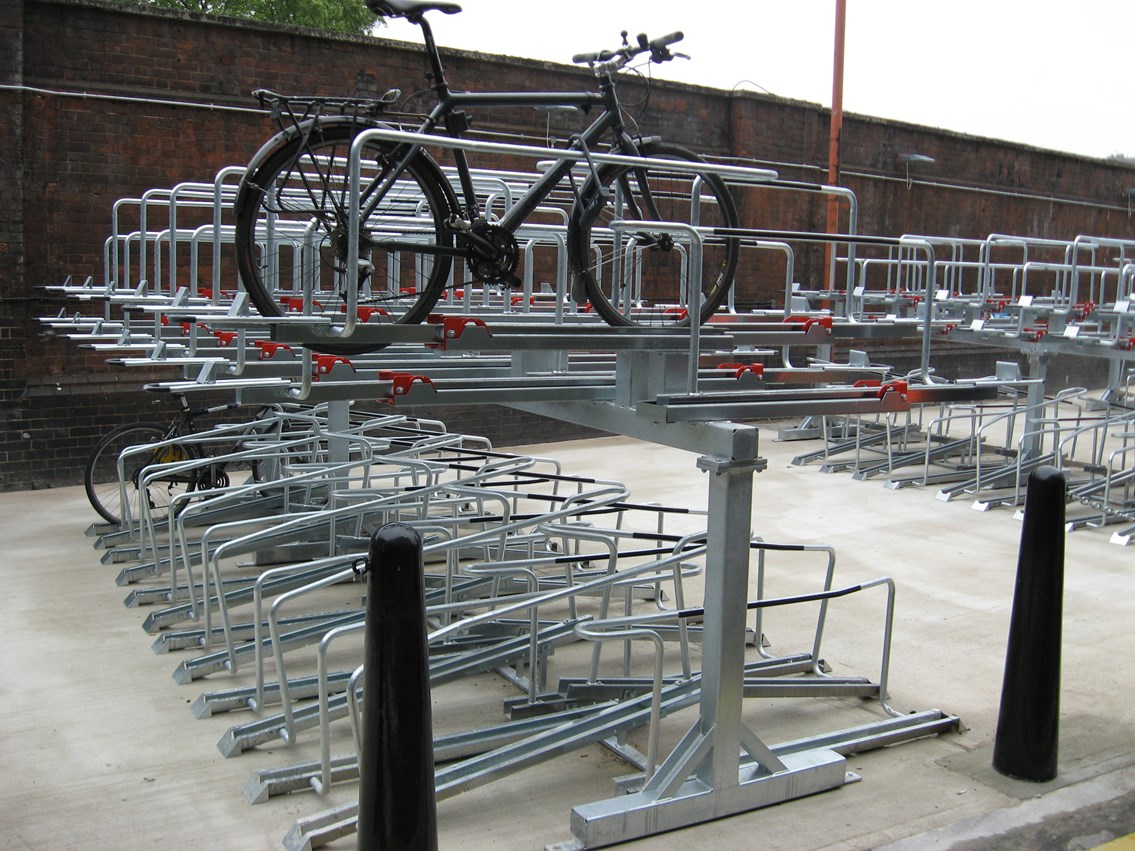 Waterloo Cycle Racks 1: New double-decker cycle racks at Waterloo station