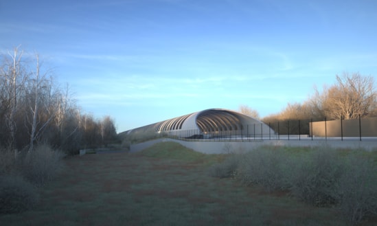 Visualisation looking towards the north portal of the Bat Protection Structure from a distance