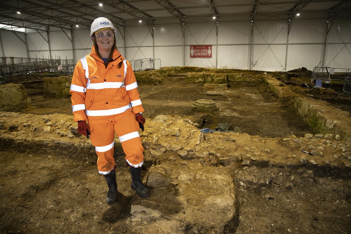 Dr Rachel Wood at St Mary's Church archaeological site, Stoke Mandeville: The remains of a medieval church in Stoke Mandeville are being excavated by archaeologists working on the HS2 project.

Tags: Archaeology, St Mary's, Stoke Mandeville