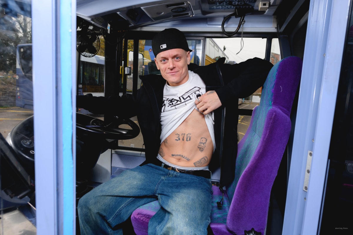 3SEVEN6 DJ Charlie ‘CHAS23’ Chamberlain with his 376 tattoo @JonCraig_Photos