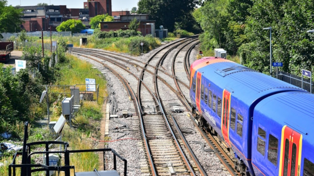 TWO WEEKS TO GO: Vital engineering works on the Windsor line to close railway for a week: SWR train at Staines station