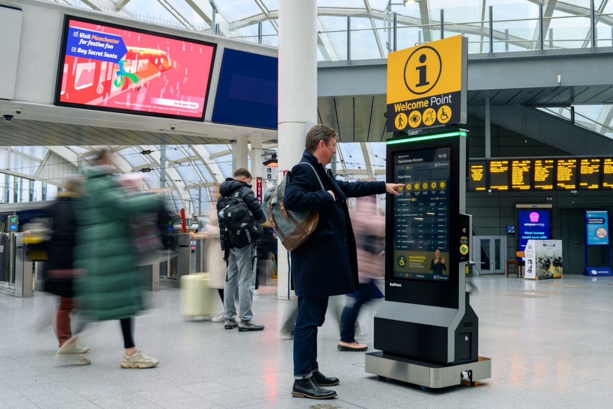 Image shows customer using Welcome Point