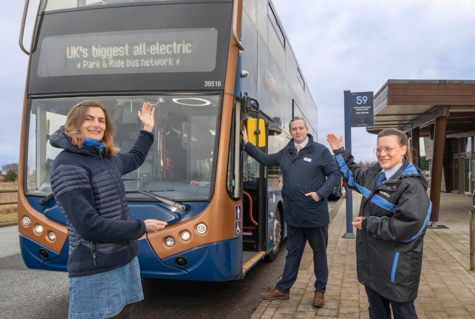 York boasts the UK’s biggest all-electric Park and Ride bus network