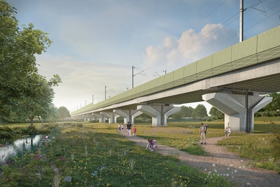 Balsall Common viaduct - green parapet