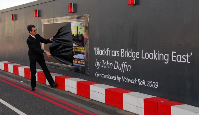 John Duffin unveiling his commissioned artwork: John Duffin unveiling his commissioned artwork