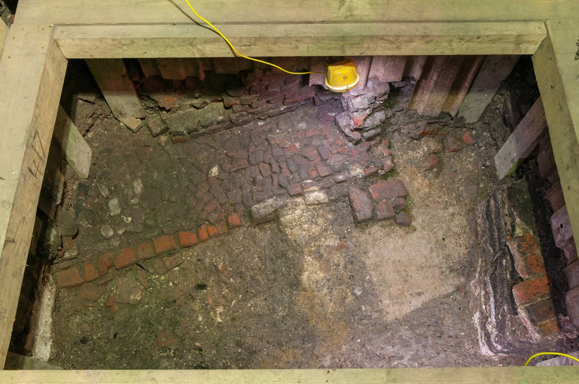 Archaeological finds from Thameslink - brick floor: Brick floor