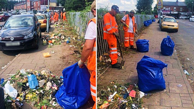 What a load of rubbish: rail workers tackle Birmingham fly-tippers: Cherrywood Road during Network Rail litter pick