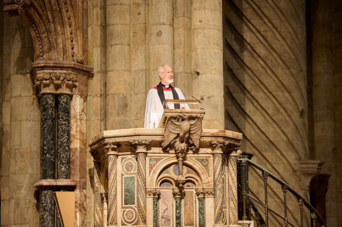 Dr. Philip Plyming, Dean of Durham, at the LNER Evensong for Railway 200