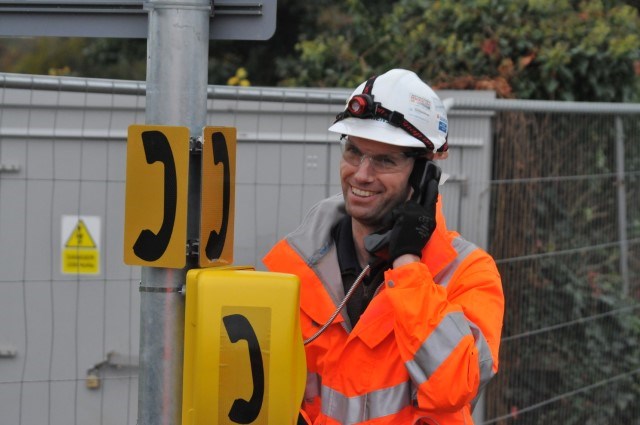 Engineer testing the systems at bromsgrove