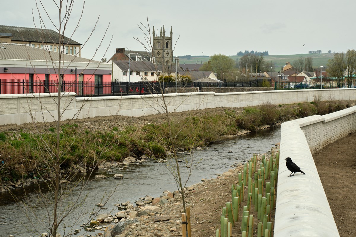 New Cumnock flood walls