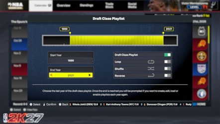 NBA 2K27 MyNBA Draft Class Playlists