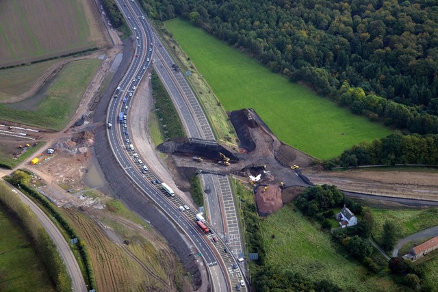 Diverting the Edinburgh city bypass: Diverting the Edinburgh city bypass while the new Borders line is constructed below.