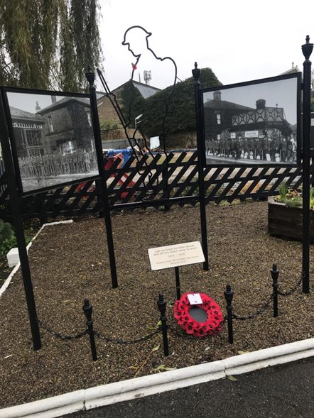 Image shows wreath at Driffield station