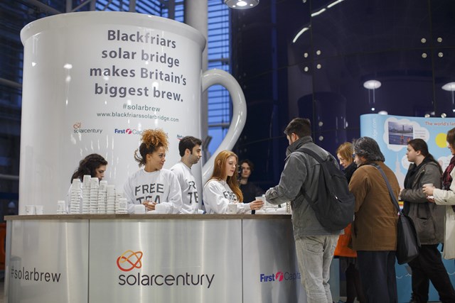 The world's biggest cup of tea - at Blackfriars station: The world's biggest cup of tea - at Blackfriars station