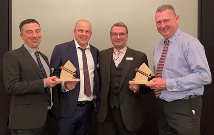 Golden Spanners 1: Pictured are, left to right, David Eveleigh (Depot Engineering Manager, Reading), Olly Wise (DMU Fleet Engineer), Andrew Skinner (Head of Engineering) and Karl Atkinson (HST & Locomotive Fleet Engineer)
