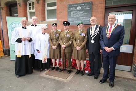 Unveiling of Carmarthen station plaque