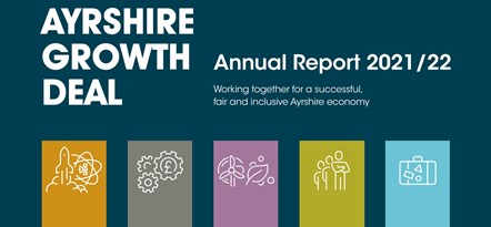 Front cover of Ayrshire Growth Deal annual report for 2021/22