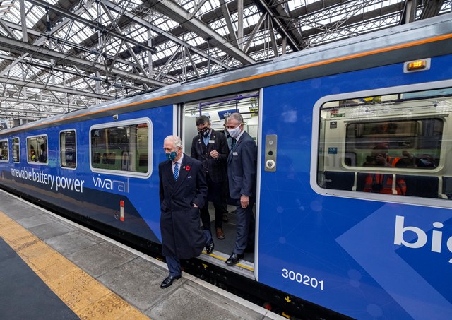 HRH Prince Charles toured Vivarail's next-generation battery-powered train