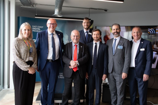 Lord Hendy (third left) and ECDP delivery partners: Lord Hendy (third left) and ECDP delivery partners