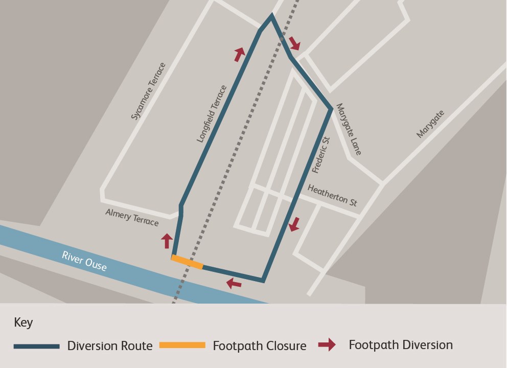 Alternative routes during Scarborough Bridge replacement work: 2015